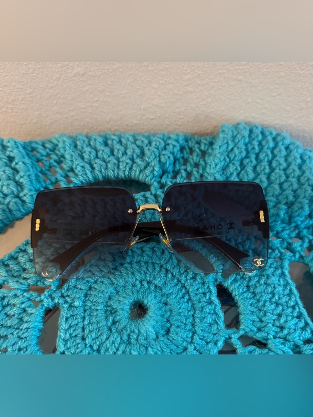 CHANEL Sunglasses with Gold Accents